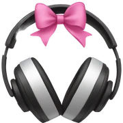 headphones with pink bows sticker