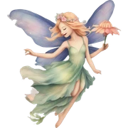 Watercolor flying fairy floral feminine  sticker