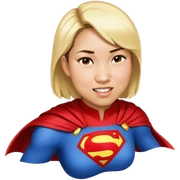 Asian brown hair superhero wife sticker