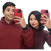 smiling duo with nail polish sticker