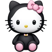 Black hello kitty sticker