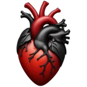 black red real Heart sticker