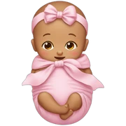 Newborn with a bow sticker