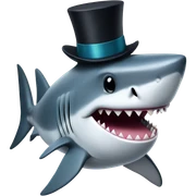 Shark with a top hat sticker