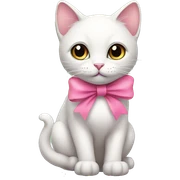 cat with a pink bow sticker