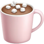 Light Pink mug of hot chocolate with marshmallows  sticker