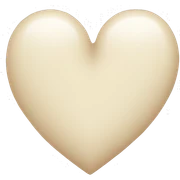 Cream colored heart sticker