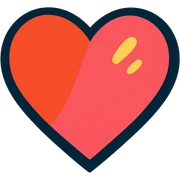 vibrant toon style heart sticker