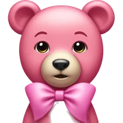 pink bear with pink bow sticker