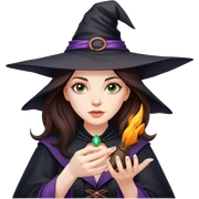 Beautiful brunette doing Witch craft sticker