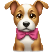 Dog with a bow sticker