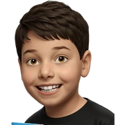 smiling boy in black shirt sticker