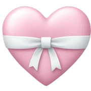 Pastel pink heart with white bow sticker
