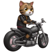 Cat biker sticker