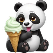 Panda eating ice cream sticker