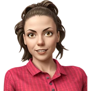 smiling girl in collared shirt sticker