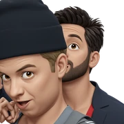 two boys in stylish attire sticker