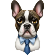 French Bulldog with tie sticker