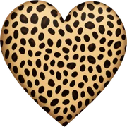 Leopard print heart sticker