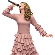 singing girl with microphone sticker