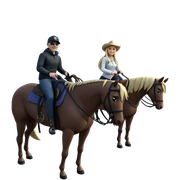 blonde girl horseback riding outdoors sticker