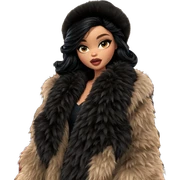 girl in fur coat at night sticker