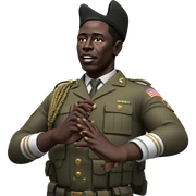 military style dark skin male sticker