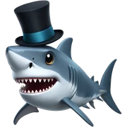 Shark with a top hat sticker