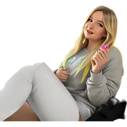 blonde girl with multicolored hair sticker