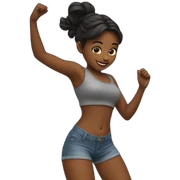 Girl dancing booty sticker