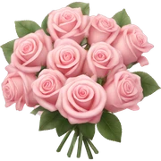 Pastel Pink roses bouquet with bow sticker