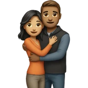 Couple hugging sticker