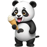 Panda eating ice cream sticker