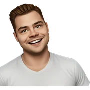 smiling boy in white shirt sticker