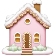 light pink and gold and white gingerbread house sticker
