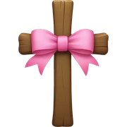 CROSS WITH PINK BOW sticker