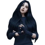 girl with long black hair sticker