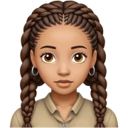Lightskin black woman with braids sticker