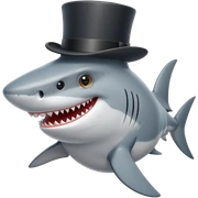 Shark with a top hat sticker