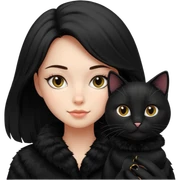 girl with black cat sticker
