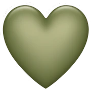 Khaki green heart sticker