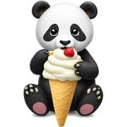 Panda eating ice cream sticker