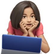 girl using laptop at desk sticker