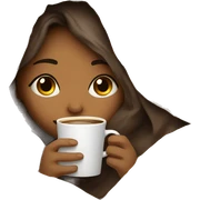 girl inside a blanket sipping coffee eyes closed sticker