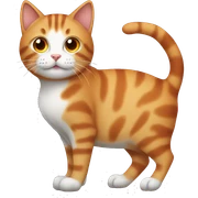 An tabby cat with an orange cat sticker