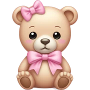 baby pink bear with bow sticker