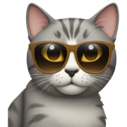 Cat with sunglasses sticker