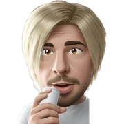 blonde boy holding cup sticker