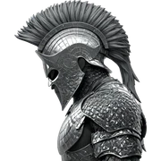 monochrome armored figure profile sticker