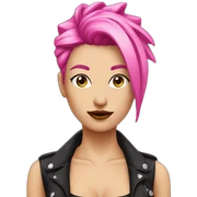 woman punk hair pink sticker